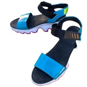 Sorel Sandals Shoes Kinetic Sporty Colorful Leather Platform Women’s Size 9.5